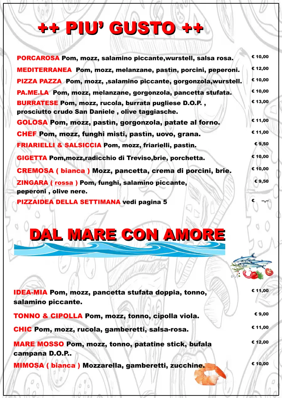 Listino online : Nuovo listino Pizzaidea Ceggia